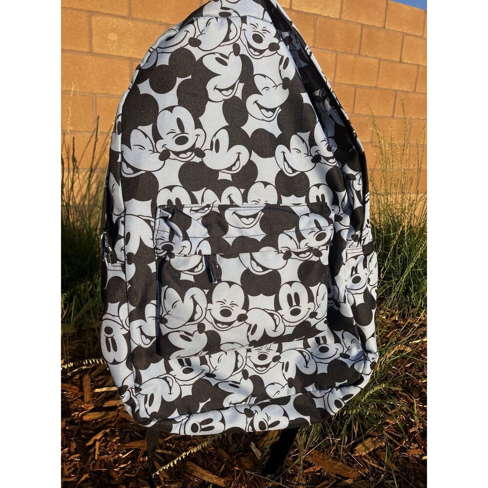 Disney Store All Over Mickey Mouse Backpack Blue Black 17”x12”